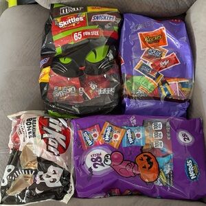 Assorted Halloween Candy Bags, Kit Kats, Nerds, Reese’s, Snickers, etc